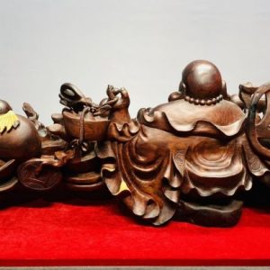 Di Lạc Ngũ Tiểu Ngồi Đống Tiền Gỗ Trắc