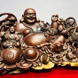 Di Lạc Ngũ Tiểu Ngồi Đống Tiền Gỗ Trắc