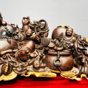 Di Lạc Ngũ Tiểu Ngồi Đống Tiền Gỗ Trắc