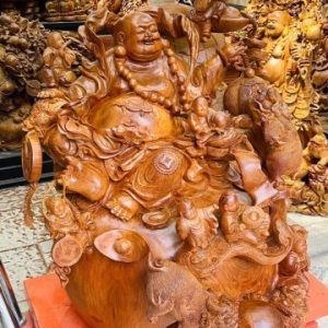 Di Lạc Cửu Tiểu Tam Nghê Ngồi Bao Tiền Gỗ Hương