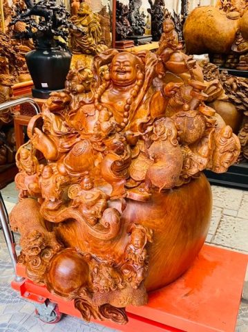 Di Lạc Cửu Tiểu Tam Nghê Ngồi Bao Tiền Gỗ Hương