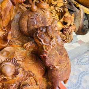 Di Lạc Cửu Tiểu Tam Nghê Ngồi Bao Tiền Gỗ Hương