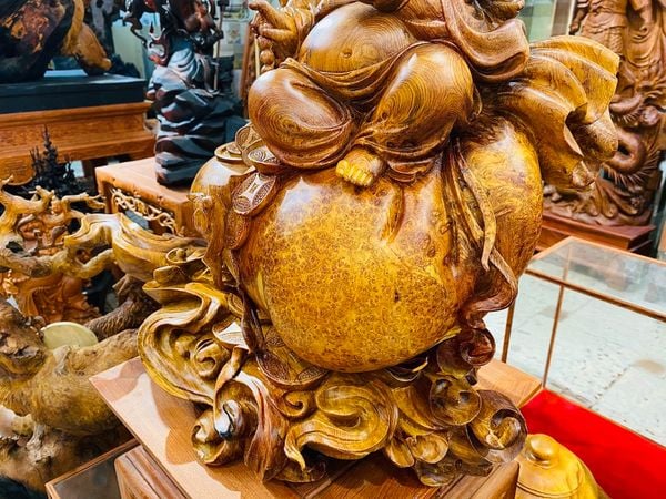 Di Lạc Nhị Tiểu Ngồi Bao Tiền Gỗ Nu Hương