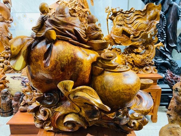 Di Lạc Nhị Tiểu Ngồi Bao Tiền Gỗ Nu Hương
