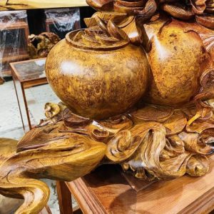 Di Lạc Nhị Tiểu Ngồi Bao Tiền Gỗ Nu Hương