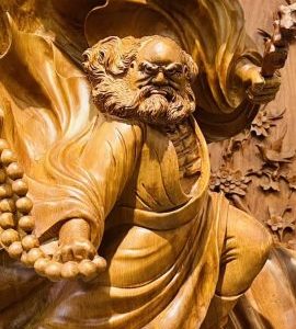Đạt Ma Múa Võ Đứng Tùng Gỗ Hương