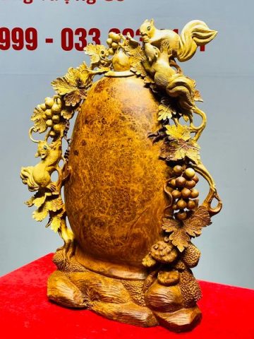 Bình Nho Sóc Gỗ Nu Hương