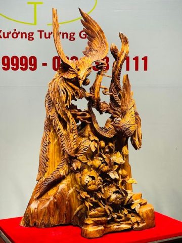 Phu Thê Viên Mãn Phượng Hoàng Lửa Gỗ Hương