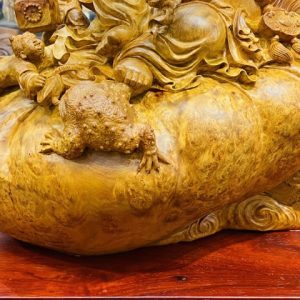 Di Lạc Tam Tiểu Ngồi Bao Tiền Gỗ Nu Hương