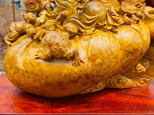 Di Lạc Tam Tiểu Ngồi Bao Tiền Gỗ Nu Hương