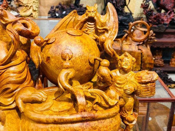 Di Lạc Tam Tiểu Ngồi Bao Tiền Gỗ Nu Hương