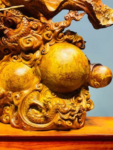Đạt Ma Hàng Long Tam Ngọc Gỗ Nu Hương