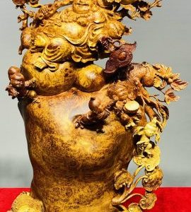 Di Lạc Ngũ Tiểu Ngồi Bao Tiền Gỗ Nu Hương