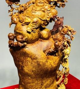 Di Lạc Ngũ Tiểu Ngồi Bao Tiền Gỗ Nu Hương