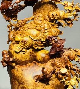 Di Lạc Ngũ Tiểu Ngồi Bao Tiền Gỗ Nu Hương