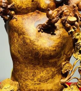 Di Lạc Ngũ Tiểu Ngồi Bao Tiền Gỗ Nu Hương