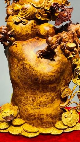 Di Lạc Ngũ Tiểu Ngồi Bao Tiền Gỗ Nu Hương