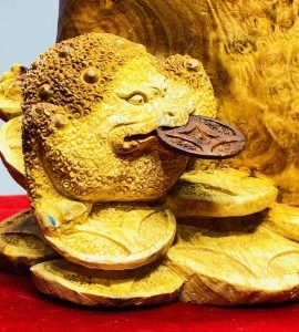 Di Lạc Ngũ Tiểu Ngồi Bao Tiền Gỗ Nu Hương