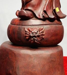 Quan Công Đứng Trống Gỗ Tử Đàn