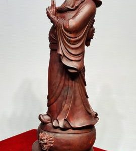 Quan Công Đứng Trống Gỗ Tử Đàn