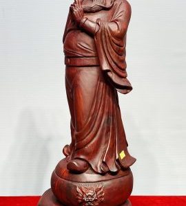 Quan Công Đứng Trống Gỗ Tử Đàn