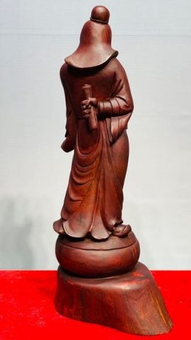 Quan Công Đứng Trống Gỗ Tử Đàn