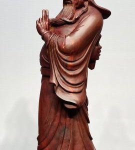 Quan Công Đứng Trống Gỗ Tử Đàn