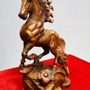 Nhất Mã Đứng Gậy Như Ý Gỗ Sưa