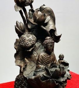 Nhất Tâm Bái Phật Toạ Sen Gỗ Trắc