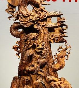 Cá Chép Hoá Rồng Gỗ Sưa