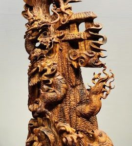 Cá Chép Hoá Rồng Gỗ Sưa