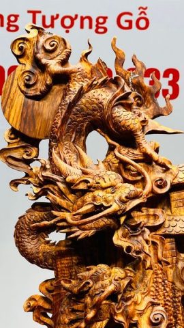 Cá Chép Hoá Rồng Gỗ Sưa