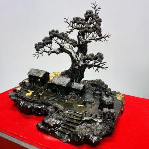 Tiểu Cảnh Làng Quê Gỗ Mun Sừng Khánh Hoà