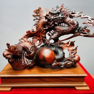 Nhất Long Vờn Ngọc Gỗ Trắc