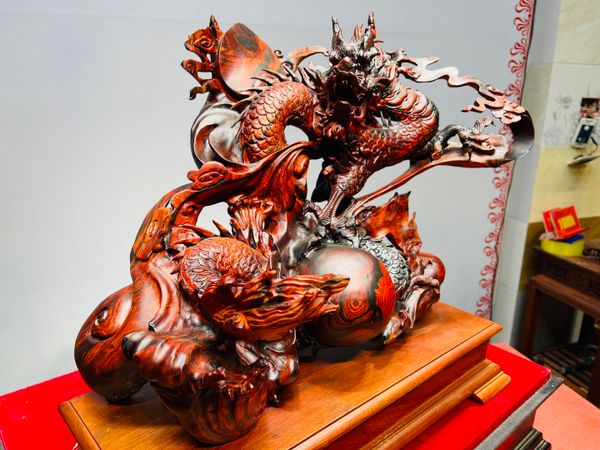 Nhất Long Vờn Ngọc Gỗ Trắc