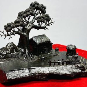 Tiểu Cảnh Làng Quê Gỗ Mun Sừng