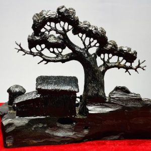 Tiểu Cảnh Làng Quê Gỗ Mun Sừng