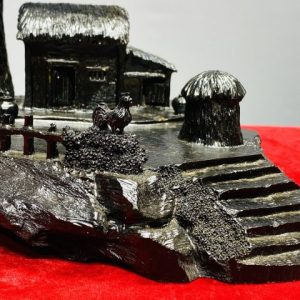 Tiểu Cảnh Làng Quê Gỗ Mun Sừng