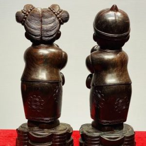 Cặp Tiểu Đồng Chúc Phúc Gỗ Trắc