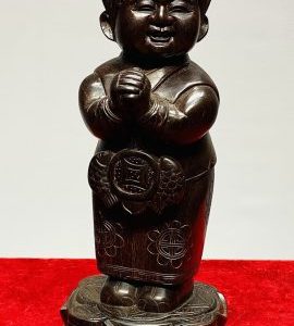Cặp Tiểu Đồng Chúc Phúc Gỗ Trắc