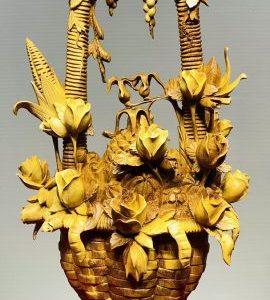 Giỏ Hoa Gỗ Hương