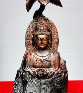 Phật Bà Quan Âm Hoa Sen Gỗ Nu Trắc