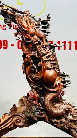 Nhất Long Vờn Ngọc Gỗ Trắc