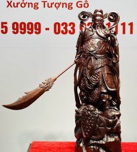 Quan Công Xách Đao Gỗ Tử Đàn