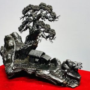 Tiểu Cảnh Làng Quê Gỗ Mun Sừng