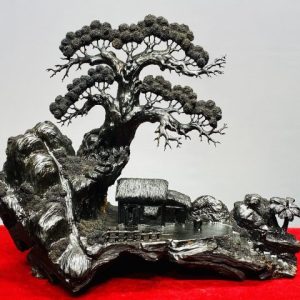 Tiểu Cảnh Làng Quê Gỗ Mun Sừng
