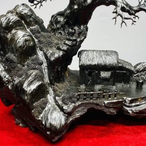 Tiểu Cảnh Làng Quê Gỗ Mun Sừng