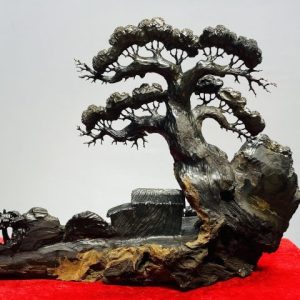 Tiểu Cảnh Làng Quê Gỗ Mun Sừng