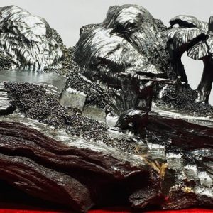 Tiểu Cảnh Làng Quê Gỗ Mun Sừng