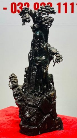 Ông Thọ Đứng Tùng Gỗ Mun Sừng